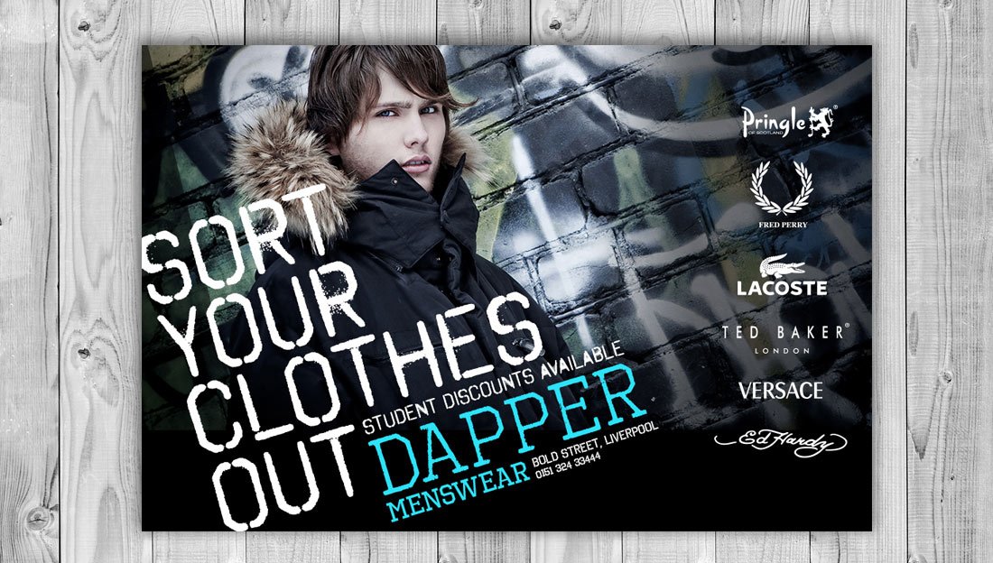 Menswear fashion print design straight