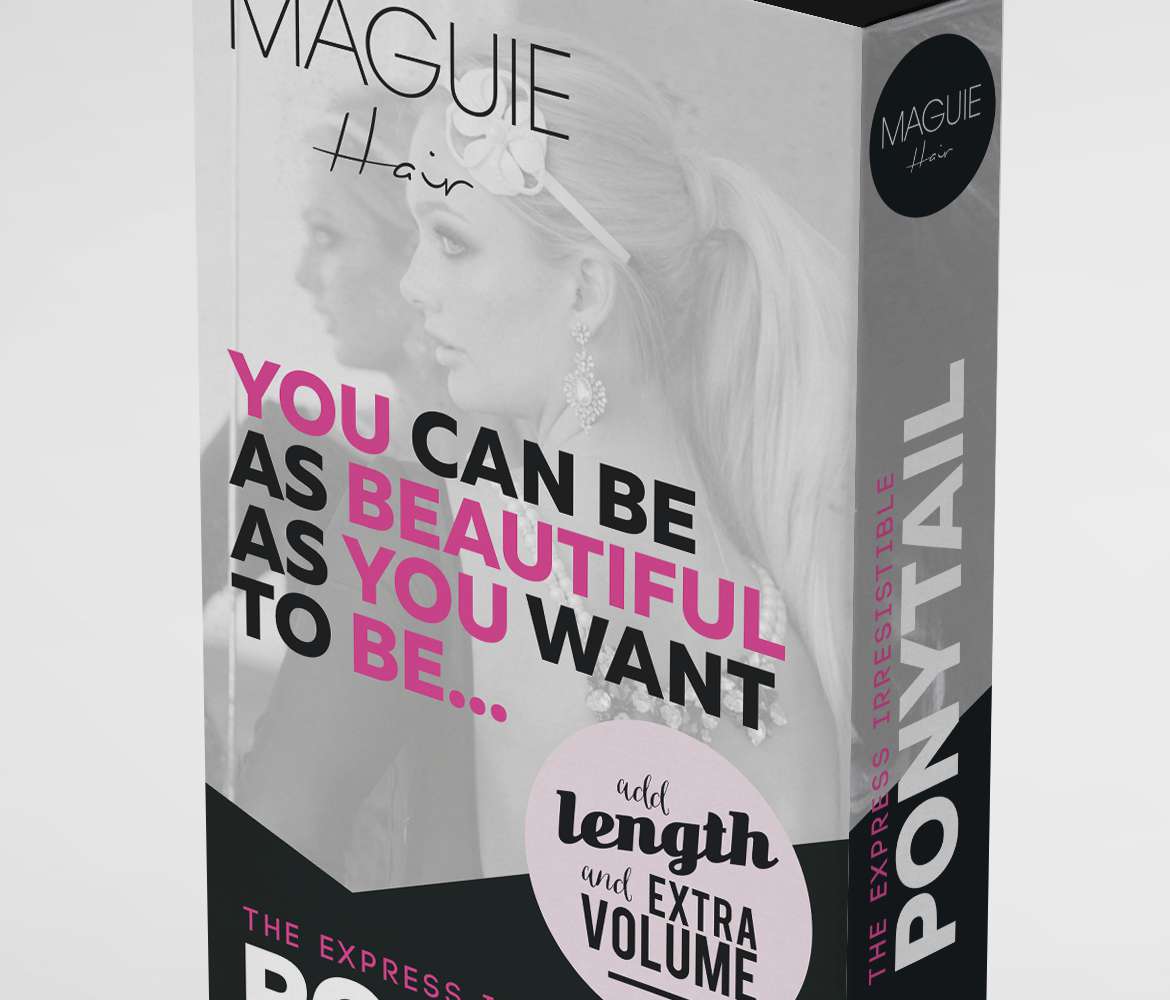 wraparound-ponytail-hair-extensions-box-packaging-design-maguie-main-close-up-image