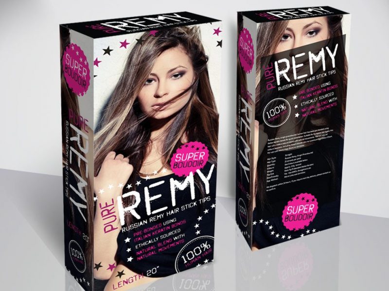 Russian remy hair packaging design